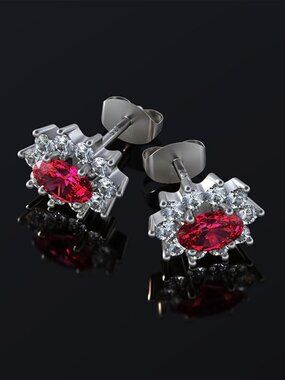 "Sunflower Eye of Nature" Earrings, Sterling Silver Earrings with Crystals